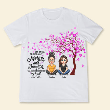 Mother & Daughters Will Always Be Connected By Heart - Personalized Apparel - Mother's Day, Gift For Mother