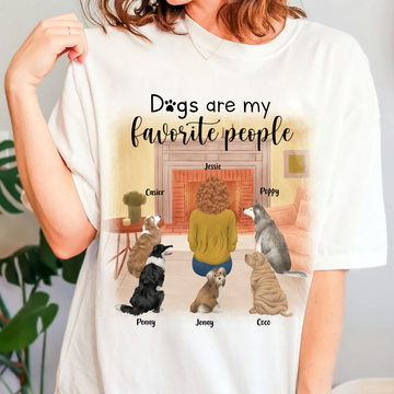 Dogs Are My Favorite People Girl And Dog Personalized T Shirt Custom Tee For Dog Lovers Dog Mom Shirt