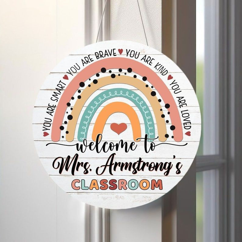 Personalized Teacher Door Sign, Classroom Door Hanger, Teachers Appreciation Gifts, Back To School, Classroom Welcome Sign, Teacher Gifts