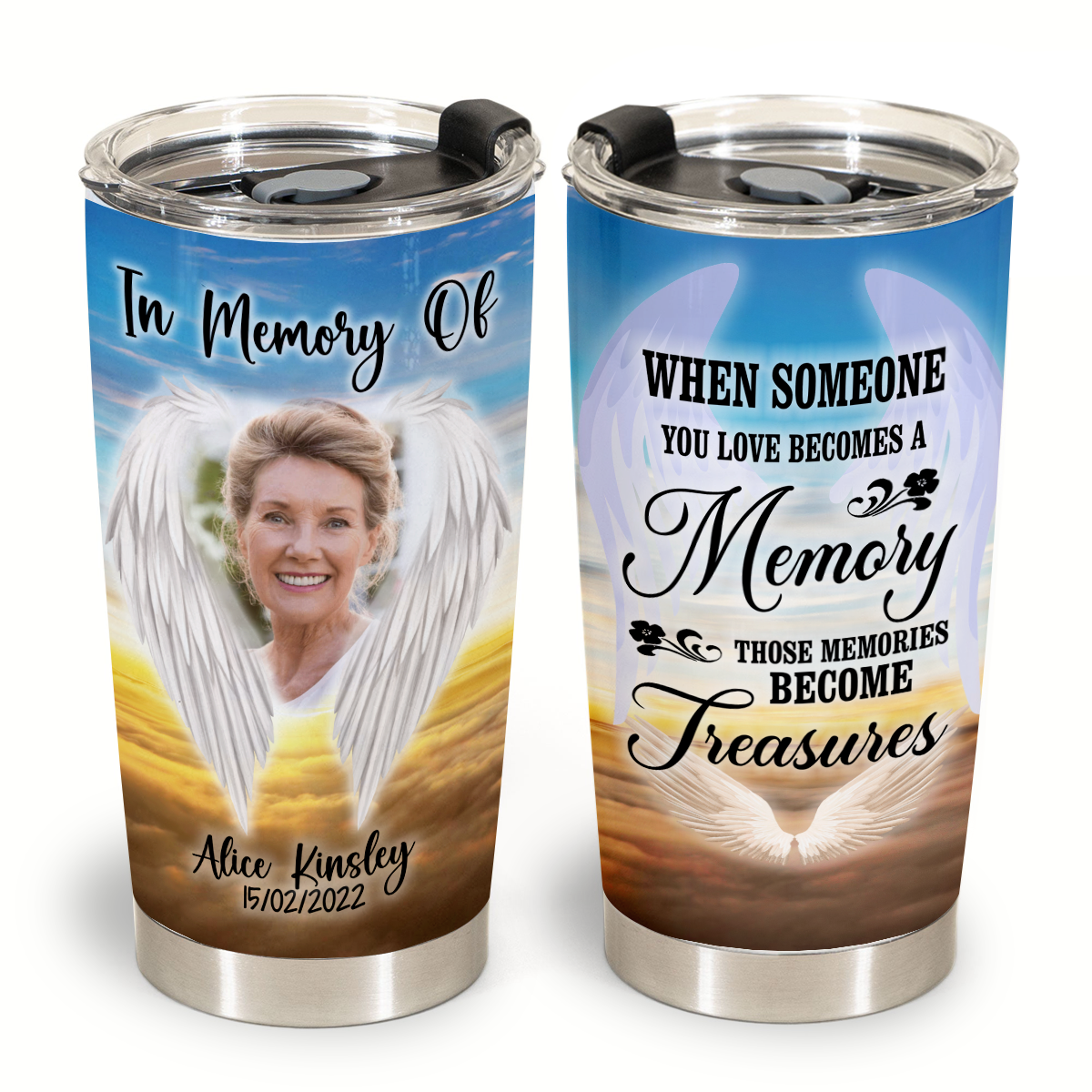 Personalized In Memory Gifts - Those Memories Become Treasures - Personalized Iced Coffee Tumbler