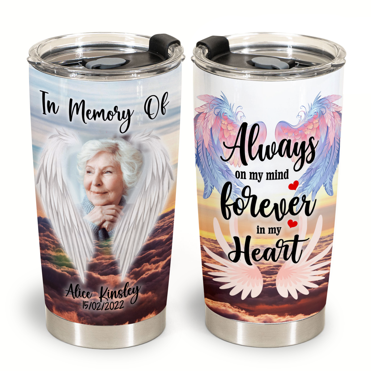 In Memory Of Gift - Forver In My Heart - Best Personalized Coffee Tumbler