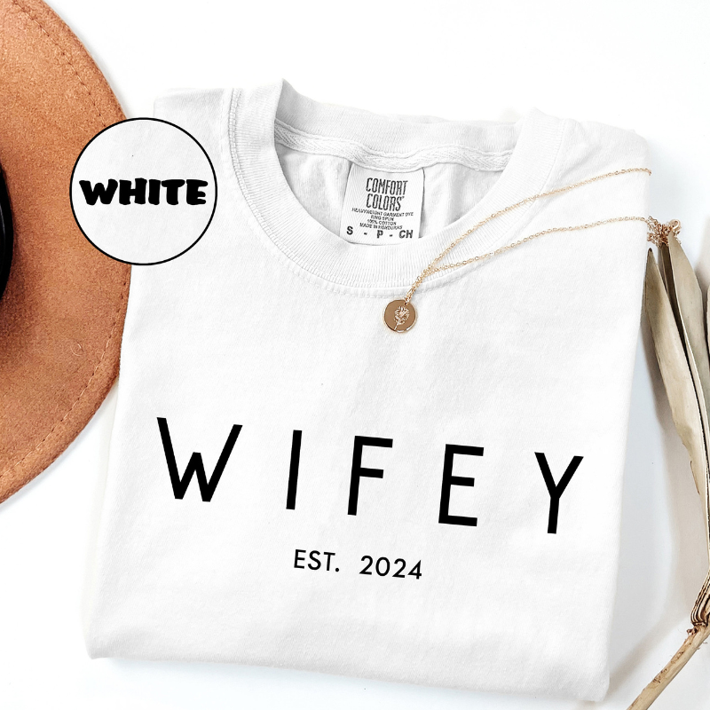 Hubby Wifey Shirt, Personalized Engagement Gift For Couple, Honeymoon Shirt