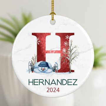 Personalized Ornament Name, Family Christmas Ornament, Monogram Alphabet Ornament, Custom Initial Ornament