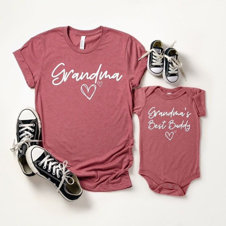 Grandma and Grandchild Matching Set - Funny Grandmother Shirt - New Grandma Gift - Grandmas Buddy Matching Outfit