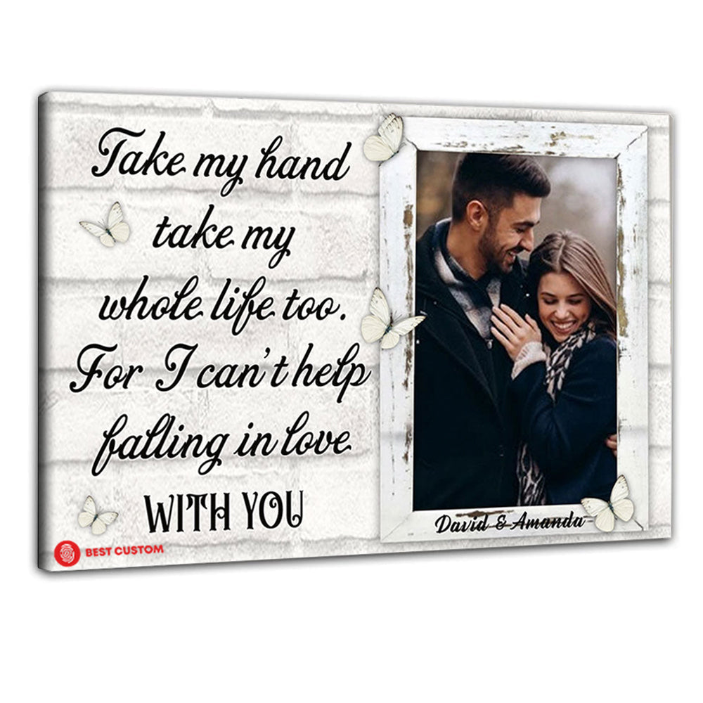 Falling In Love With You - Personalized Photo Canvas - Gift For Couple