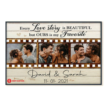 Every Love Story Is Beautiful Photo Canvas Gift For Couple