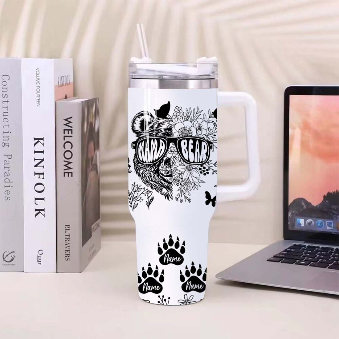 Mama Bear Custom Kid Names - Personalized Tumbler - Gift For Mother