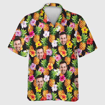 Men's All Over Print Hawaiian Shirt with Face, Custom photo Flamingo Shirts, Bachelor Party Shirts, Stag do Shirts Women Kids Shirts