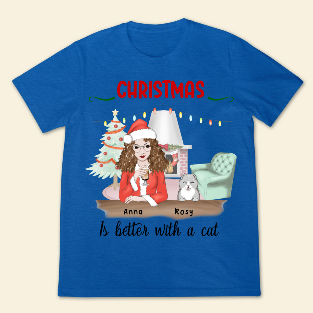 Christmas Is Better With A Cat Personalized T Shirt Winter Season Gift For Cat Lovers Christmas Gift For Cat Mom