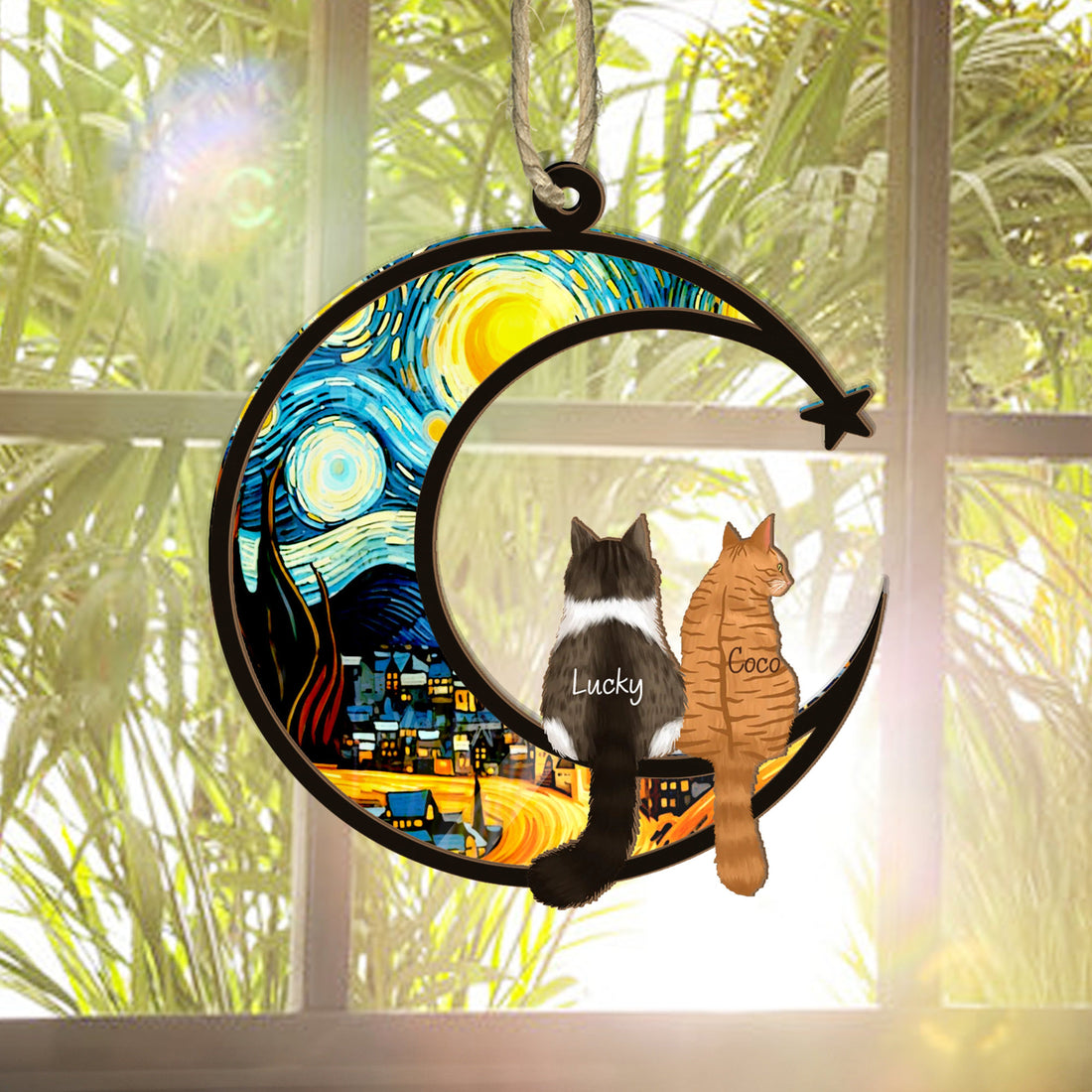 Memorial Cat Sympathy Gift For Cat Lovers, Personalized Suncatcher, Cat Loss Gift, Cat Remembrance Gift