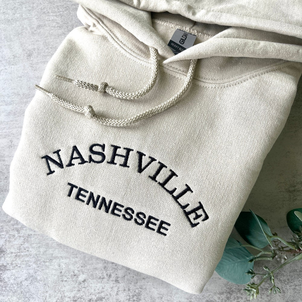 Embroidered Sweatshirt, Nashville Tennessee Sweatshirt, Tennessee Sweatshirt, Embroidered Sweatshirt, Trendy Sweatshirts, Trendy Hoodie