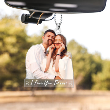 Couple Photo Car Charm - Personalized Car Ornament - Anniversary Gift for Couple