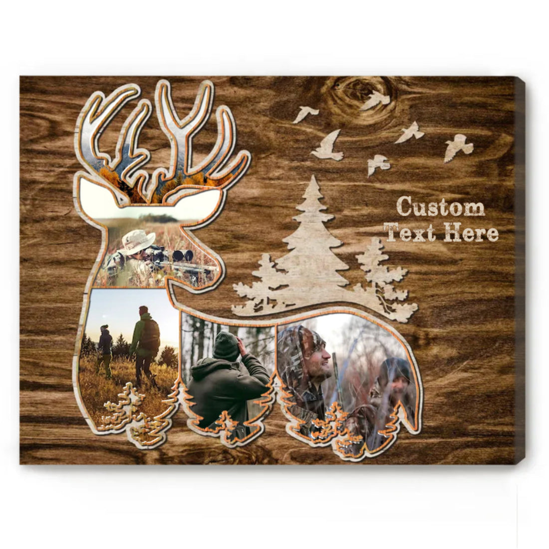 Deer Hunting Photo Collage - Personalized Canvas - Gift For Father, Father's Day, Birthday Gift