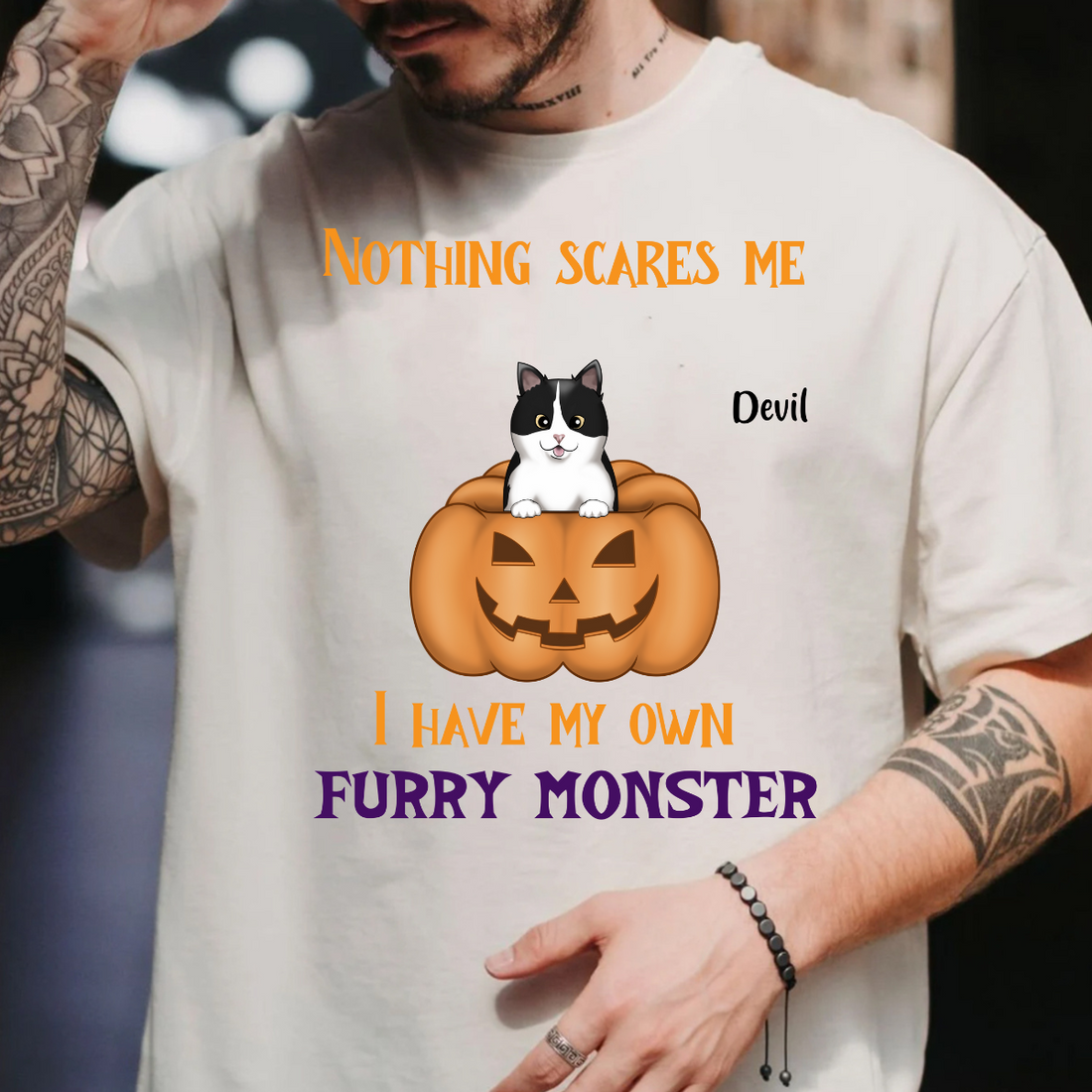 Nothing Scares Me I Have My Own Furry Monsters Fall Season Tee Personalized T Shirt Custom Halloween Shirt For Cat Lovers Gift For Cat Mom Cat Dad