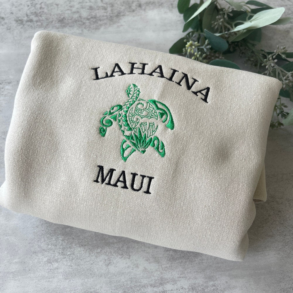 Embroidered Lahaina Maui Sweatshirt, Maui Sweatshirt, Crewneck Sweatshirt, Lahaina Sweatshirt, Maui Sweatshirt, Aesthetic Sweatshirt