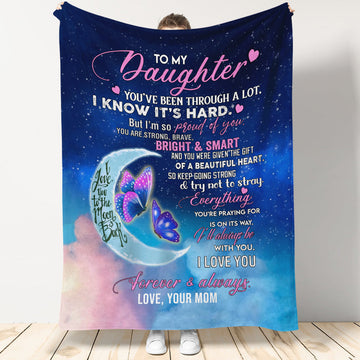 Gift For Daughter Blanket, To My Daughter I'll Always Be With You Fleece Blanket