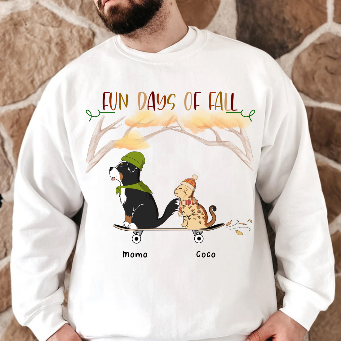 Fun Day Of Fall Personalized Sweatshirt Dog Cat Fall Shirt, Funny Autumn Pet Lovers Sweatshirt, Pumpkin Lover Sweatshirt, Fall Season Shirt, Thanksgiving Shirt, Comfort Fall Tee Pet Lovers