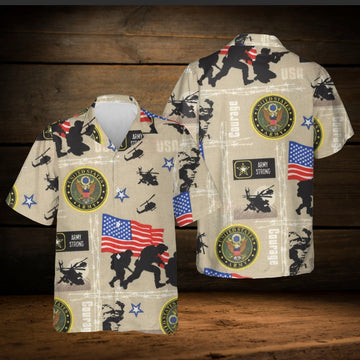 US Army Strong AOP Hawaiian Shirt Veteran