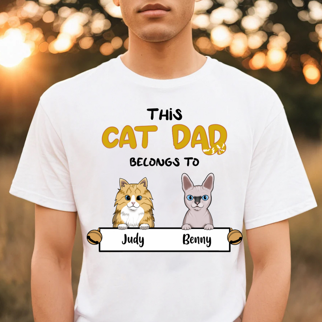 This Cat Dad Belongs To Personalized T shirt For Cat Lovers Custom Gift For Cat Dad Father's Day Gift