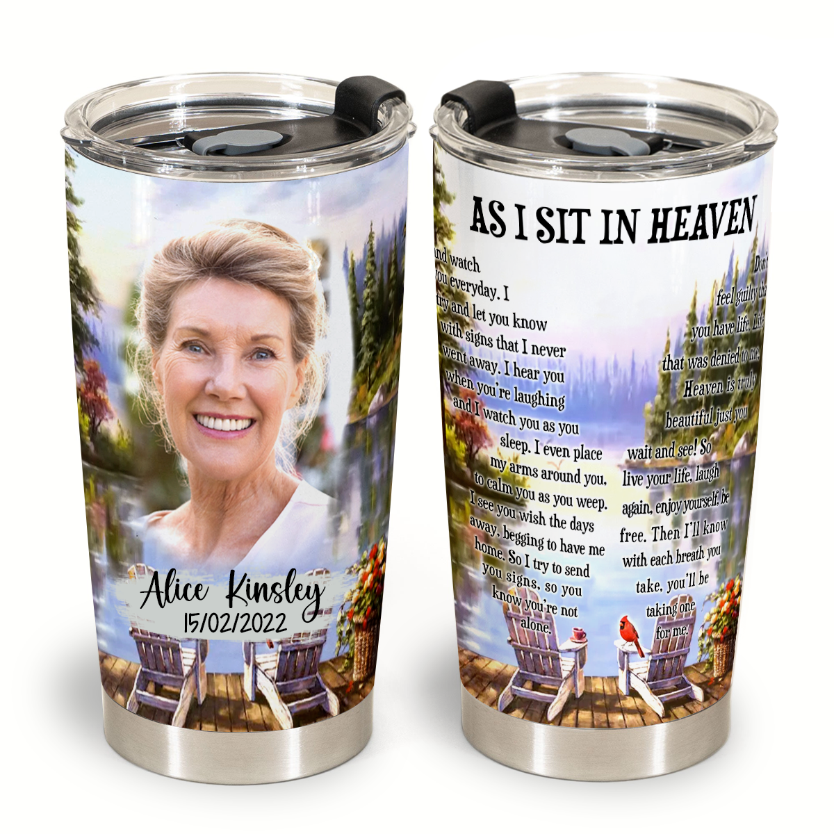 In Memory Of Gifts - As I Sit In Heaven Cardinal Bird - Personalized Coffee Tumbler