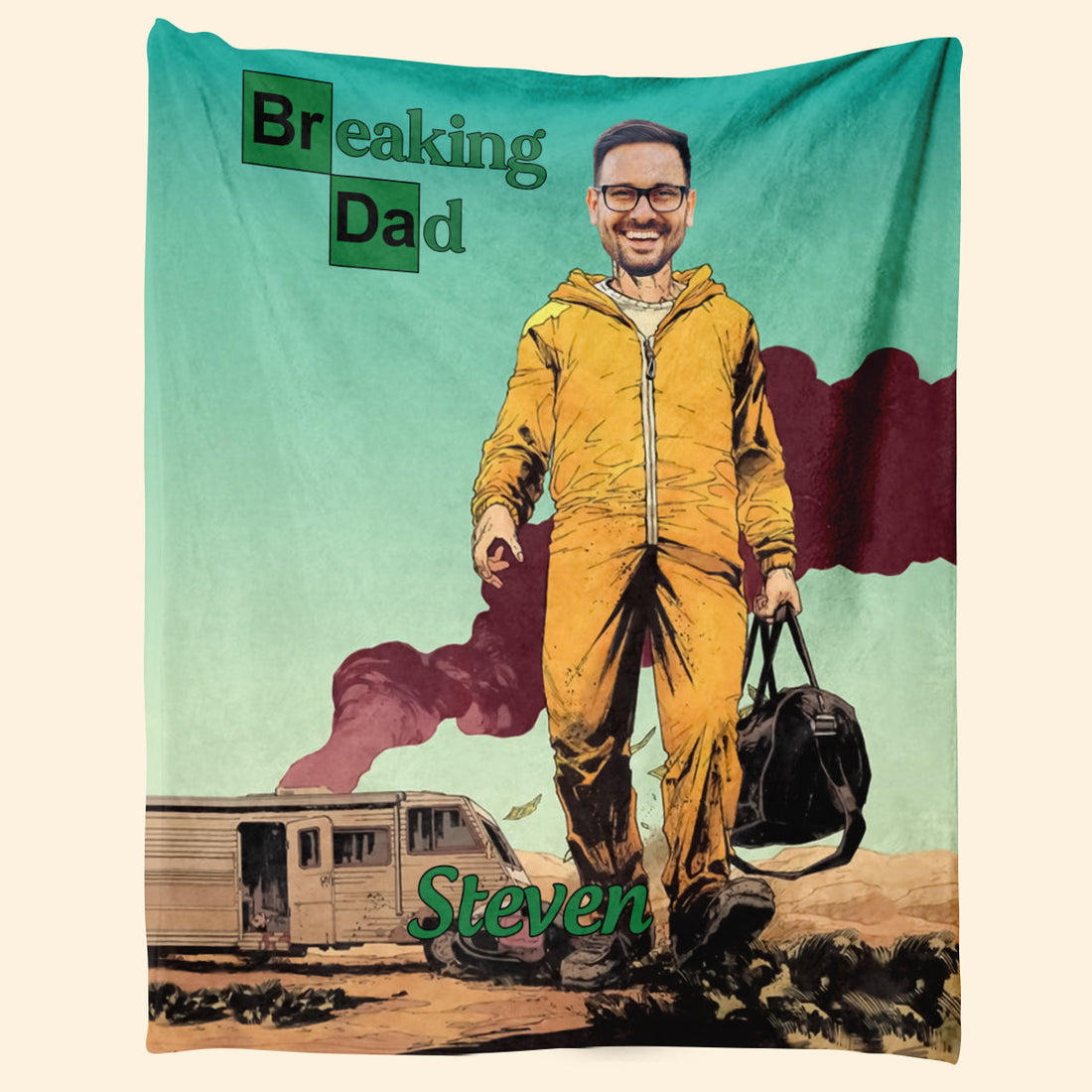 Breaking Dad - Personalized Blanket - Gift For Father