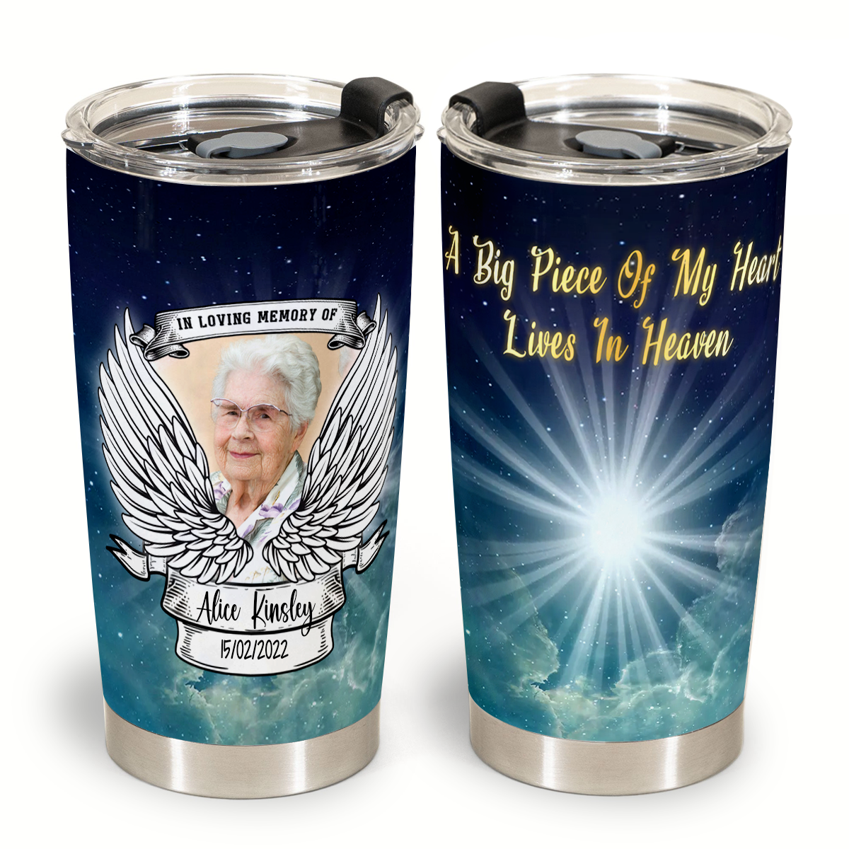 Memory Gifts - A Big Piece Of My Heart - Personalized Stainless Steel Tumbler