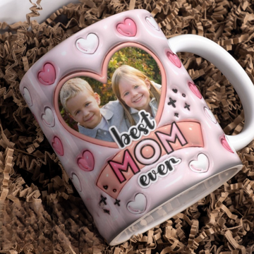 Best Mom Ever Custom Photo - Personalized 3D Inflated Effect Printed Mug - Gift For Mother