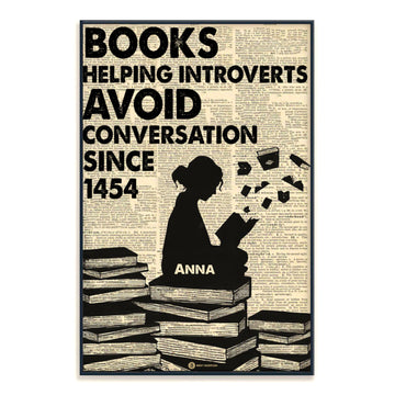 Shadow Girl Books Helping Introverts Avoid Conversation Since 1454 - Personalized Canvas - Book