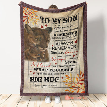 Gift For Son Blanket, To My Son Lion You Are Braver Than You Think - Love From Mom