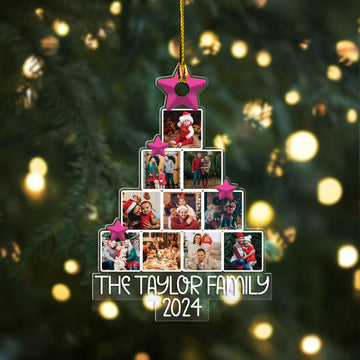 Photo Family Tree Christmas - Personalized Shape Ornament - Christmas Gift For Family