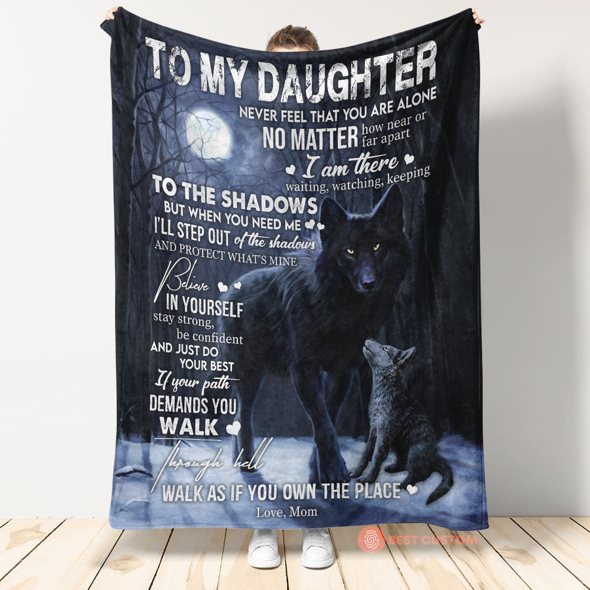 Gift For Daughter Blanket, To My Daughter Never Feel That You Are Alone Fleece Blanket