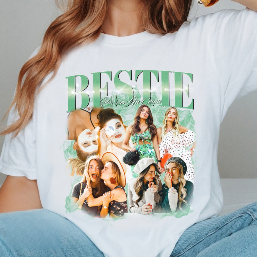 Bestie Partner In Crime Custom Photo Bootleg- Personalized Shirt - Gift For Bestie