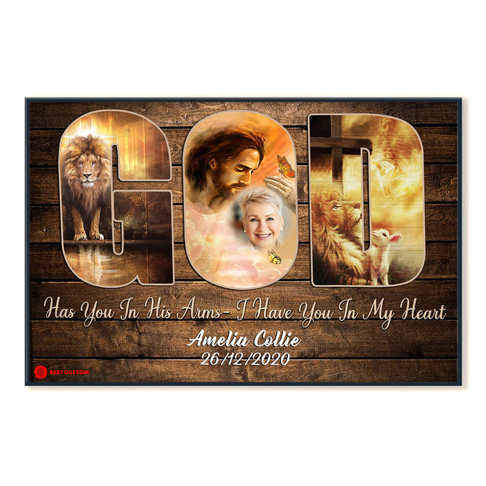 Lion Of Judah God Personalized Photo Canvas Memorial