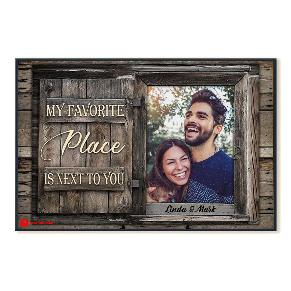 Next To You Personalized Photo Canvas Gift For Couple