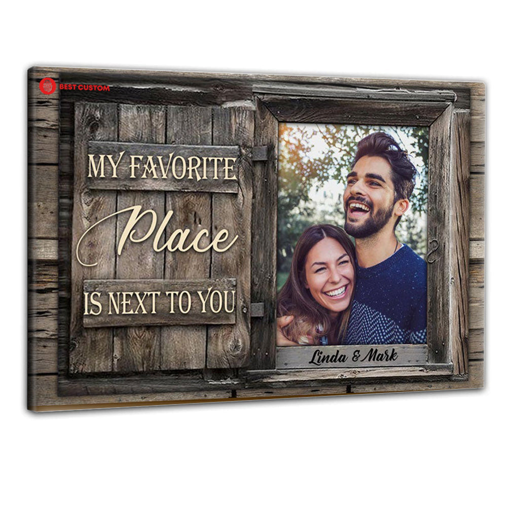 Next To You Personalized Photo Canvas Gift For Couple