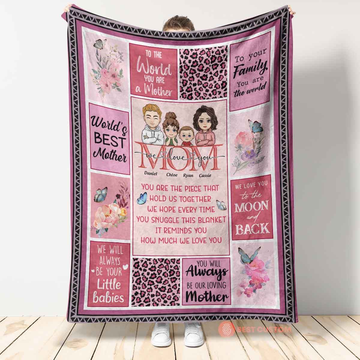 The Piece That Holds Us Together - Personalized Blanket - Mother's Day, Loving, Birthday Gift For Mother, Mom, Mommy