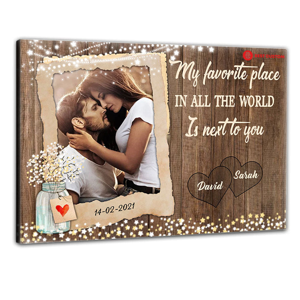 My Favorite Place Personalized Photo Canvas Couple