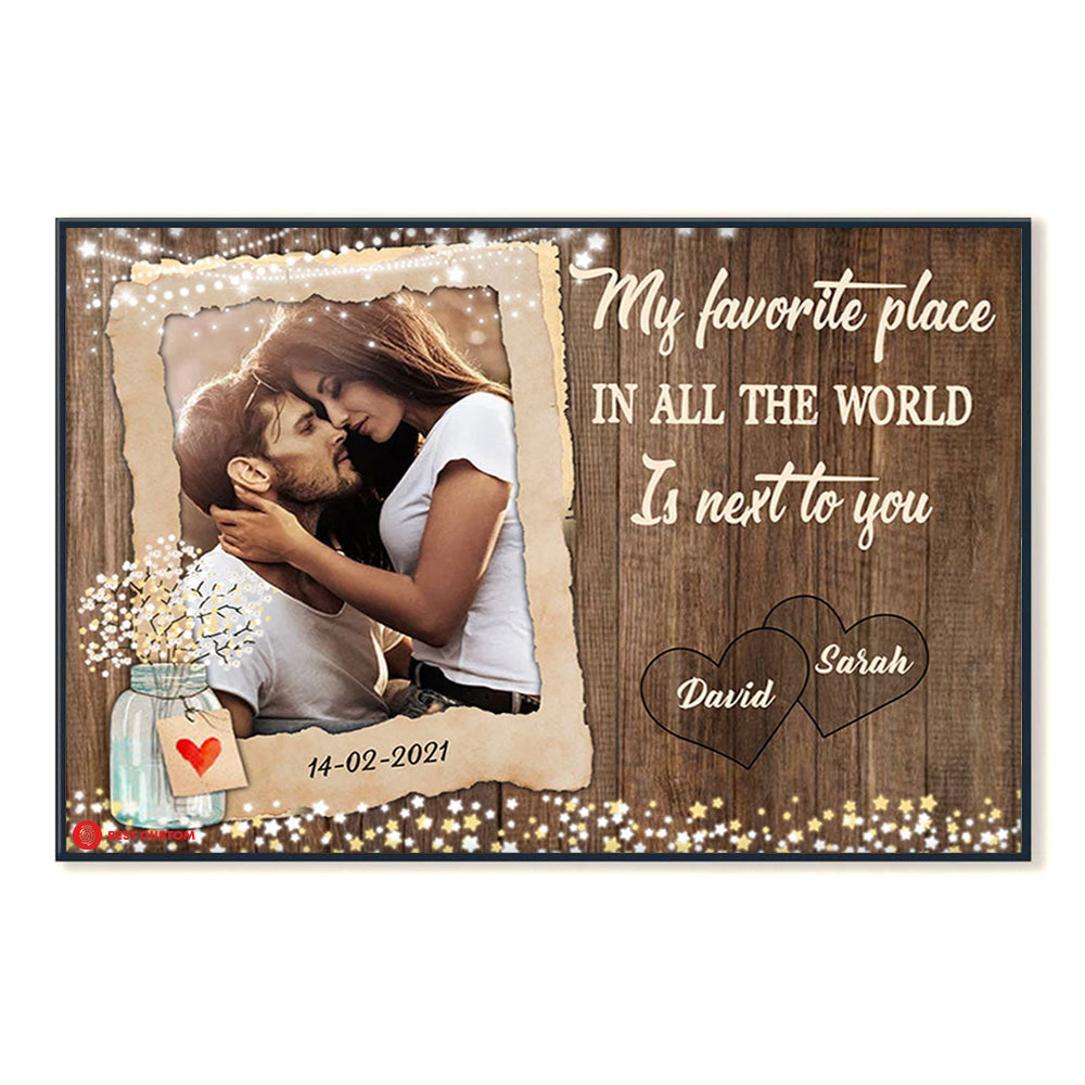 My Favorite Place Personalized Photo Canvas Couple