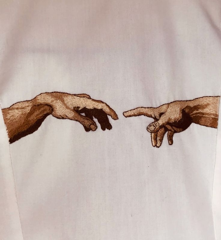 The Creation of Adam embroidery Hoodie