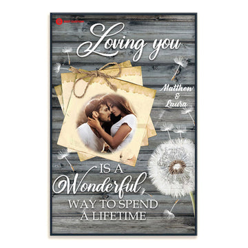 Loving You Personalized Photo Canvas Gift For Couple