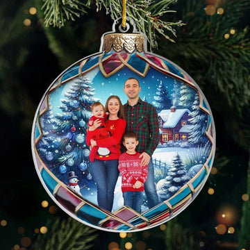 Custom Photo Christmas Good Cheer Is Found With Family - Family Personalized Custom Ornament - Wood, Acrylic Custom Shaped - Christmas Gift For Family Members