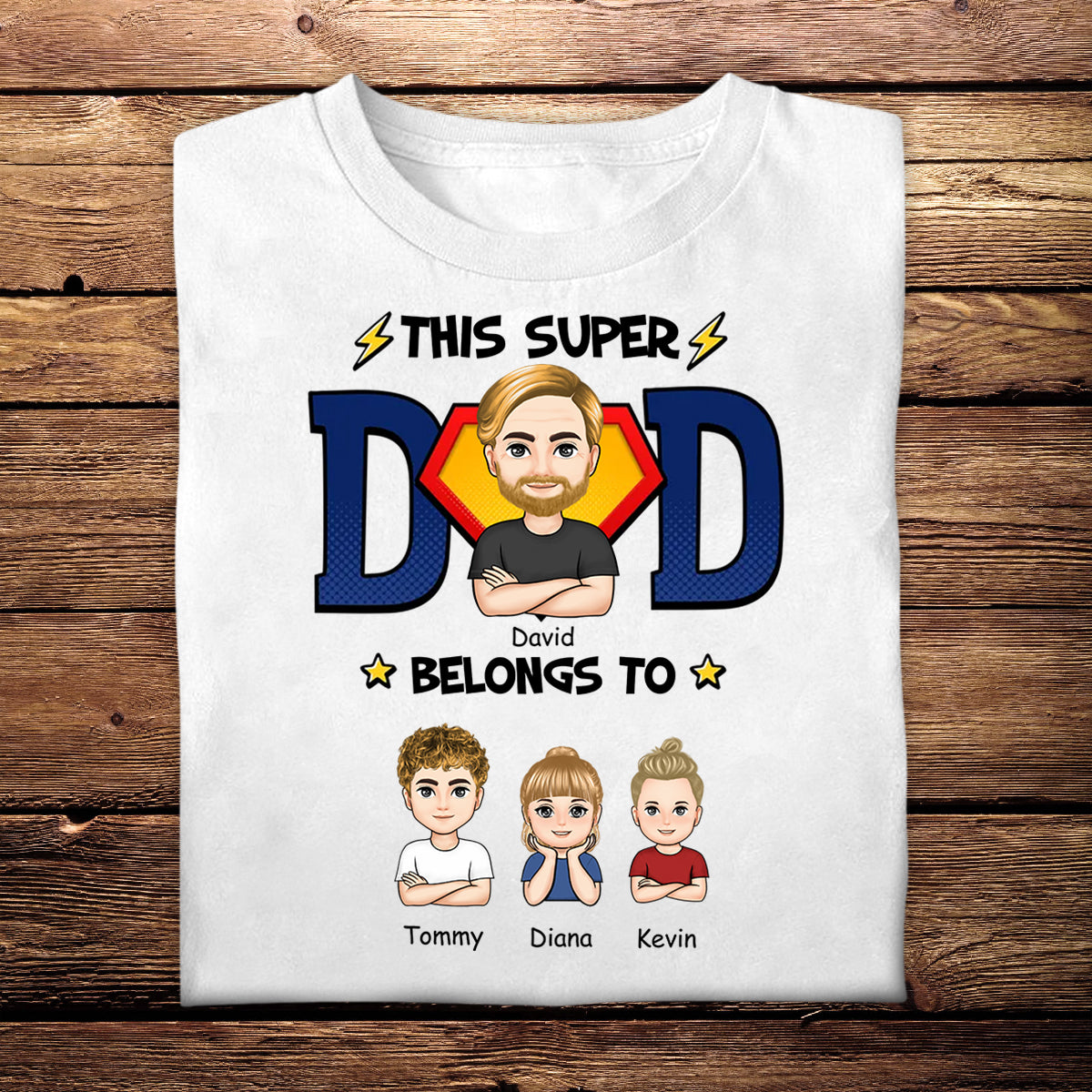 This Super Dad Belongs To Kids - Personalized Apparel - Gift For Father, Father's Day