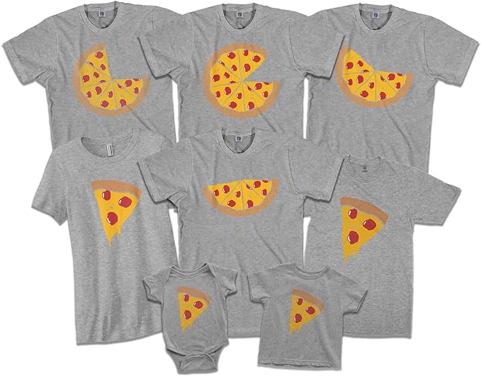 Pizza Pie & Slices Funny Shirts, Mom Dad Baby Son Daughter Matching Family Shirts