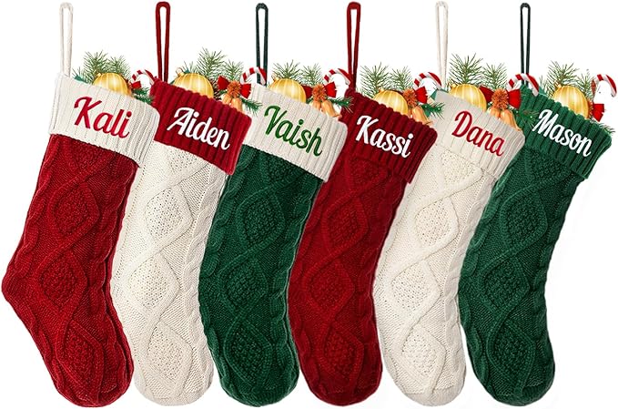 Personalized Christmas Stockings,Embroidered Christmas Stocking with name,Christmas Gift,Knit Christmas Stockings,Monogram Family Stockings