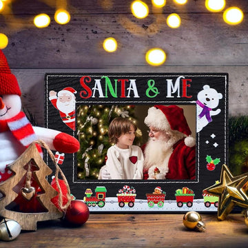 Santa & Me Christmas Picture Frame, My First Christmas with Santa Photo Frame for Baby Girls Boys Newborn Christmas Picture Frame Gifts from Parents Mom Dad Grandpa Grandma