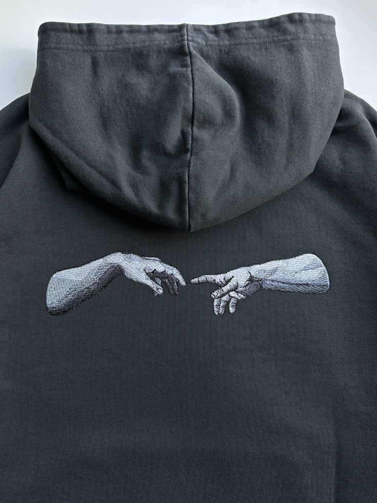 The Creation of Adam embroidery Hoodie