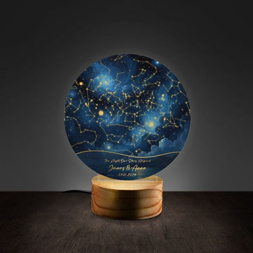 Star Map on Night Light Starry Night - Personalized Constellation Map - Stars on Wedding - Stars Chart Anniversary Gift - Celestial