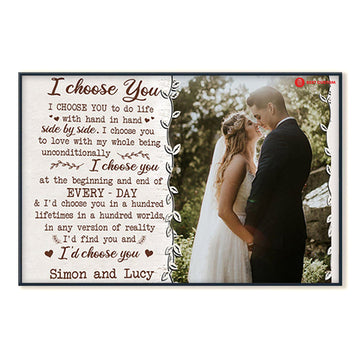 I Choose You Custom Photo Canvas Gift For Couple