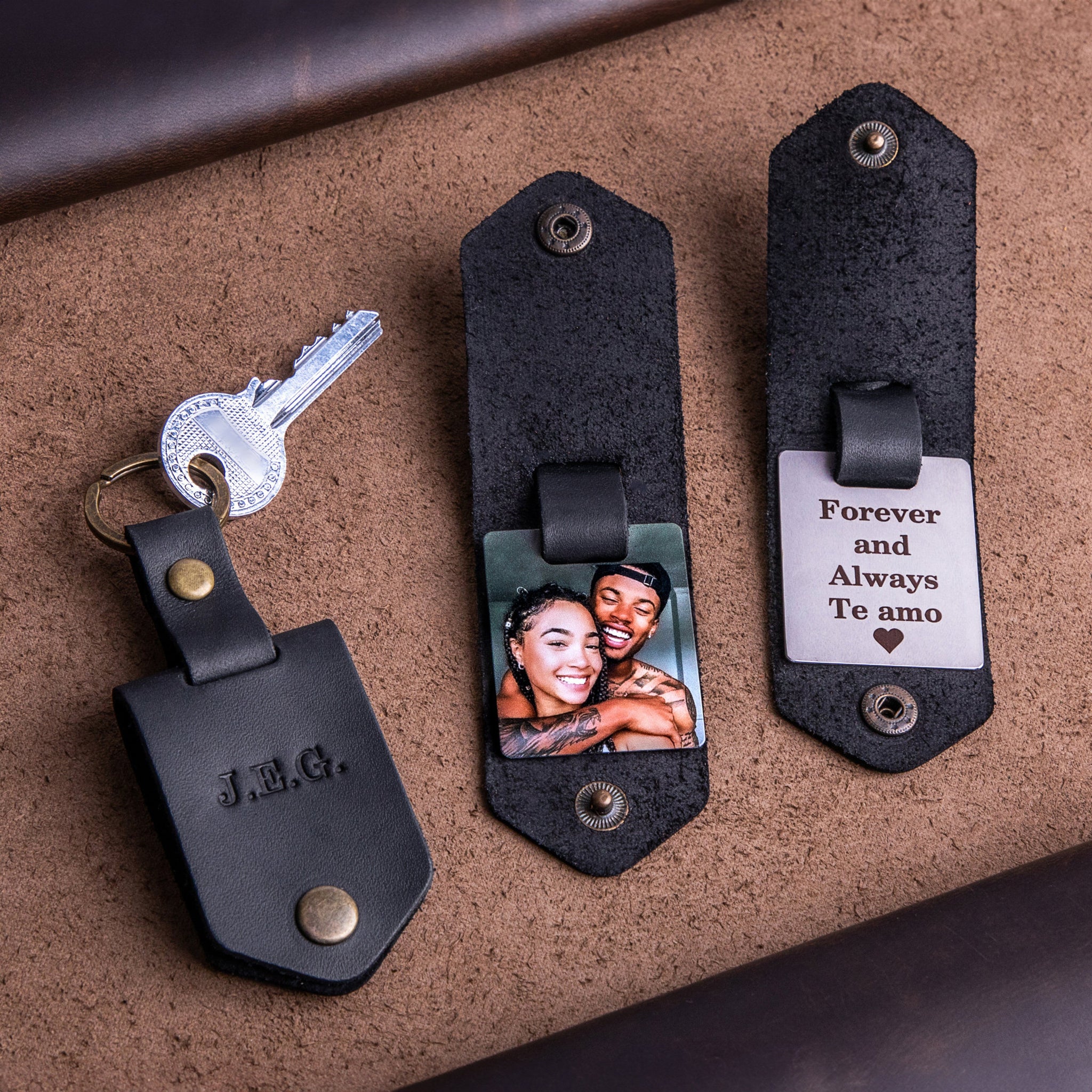 Couple Photo With Message - Personalized Keychain - Gift For Couple