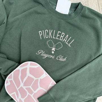 Personalized Pickleball League Sweatshirt, Vintage Style Pickleball Sweatshirt, Embroidered Preppy Style, Pickleball Lover Gift, Pickle Ball